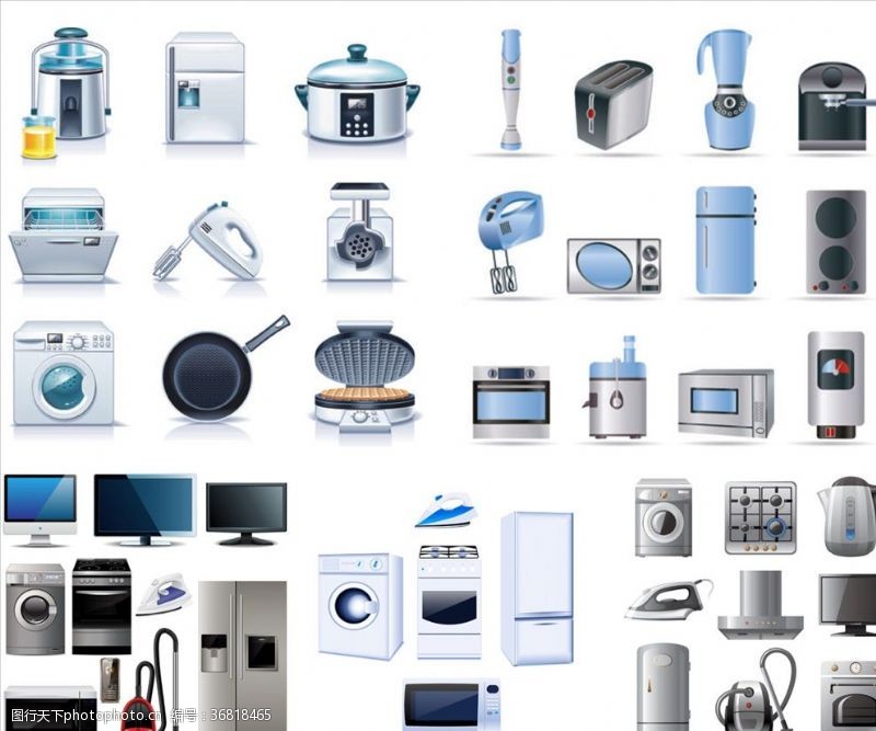 家電矢量圖 現代家居設計的視覺利器